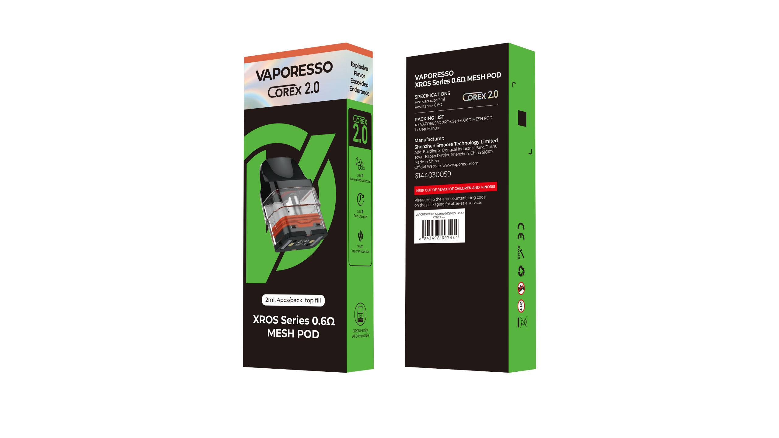 how much is elf bar vape Xros Corex 2.0 pods (Xros Series) by VAPORESSO